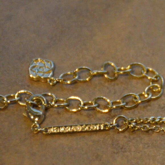 Kendra Scott Davie Pink Firefly Intaglio Double Strand Necklace in Gold Tone - Picture 3 of 6